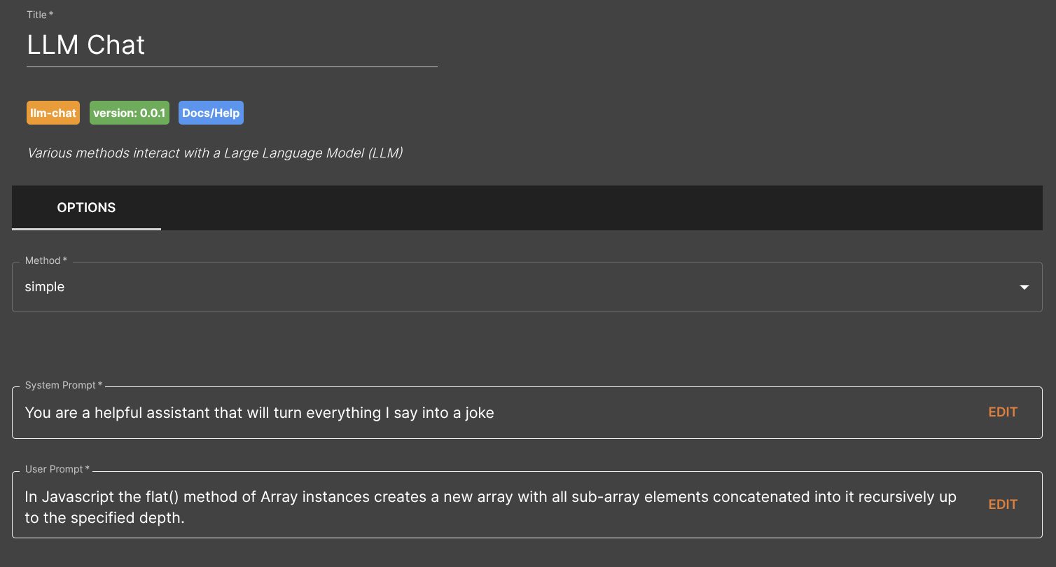 LLM Simple Chat Configuration