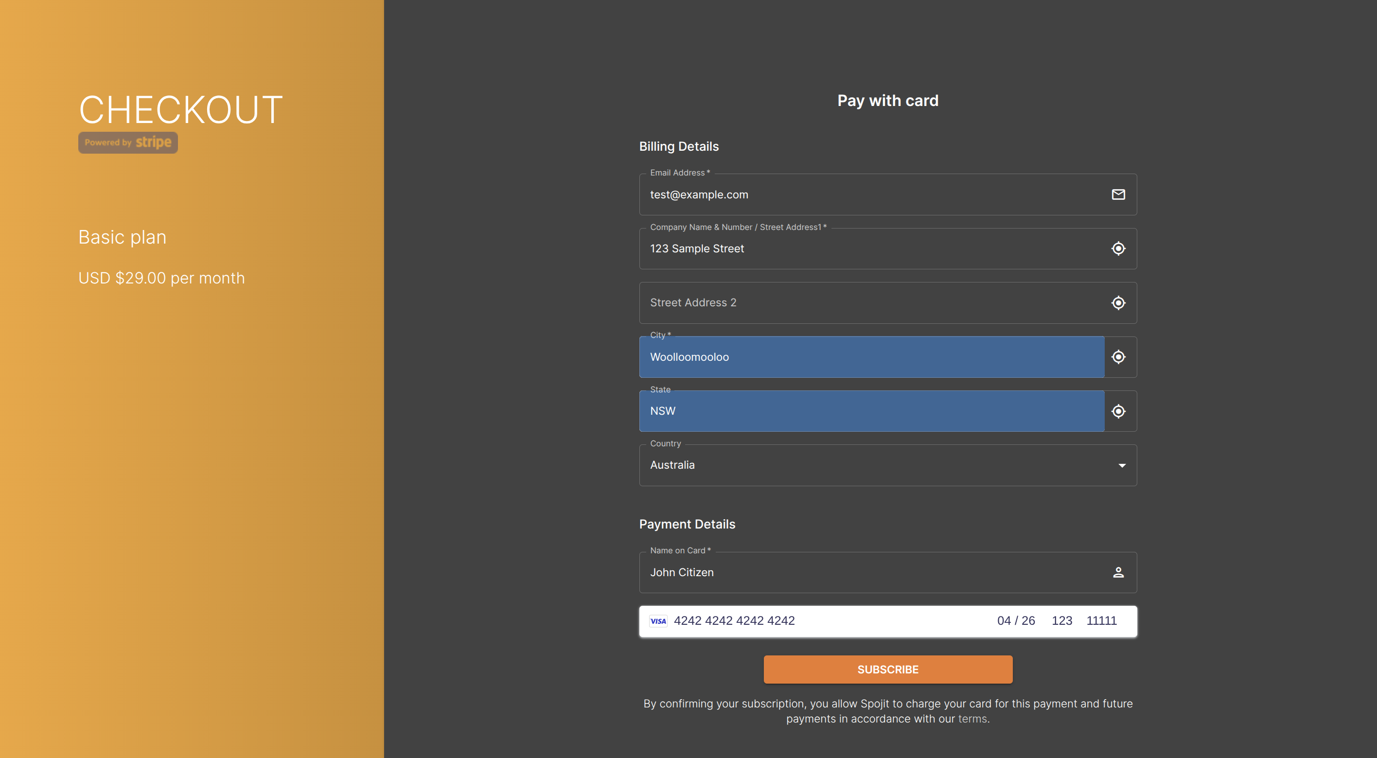 Checkout Page