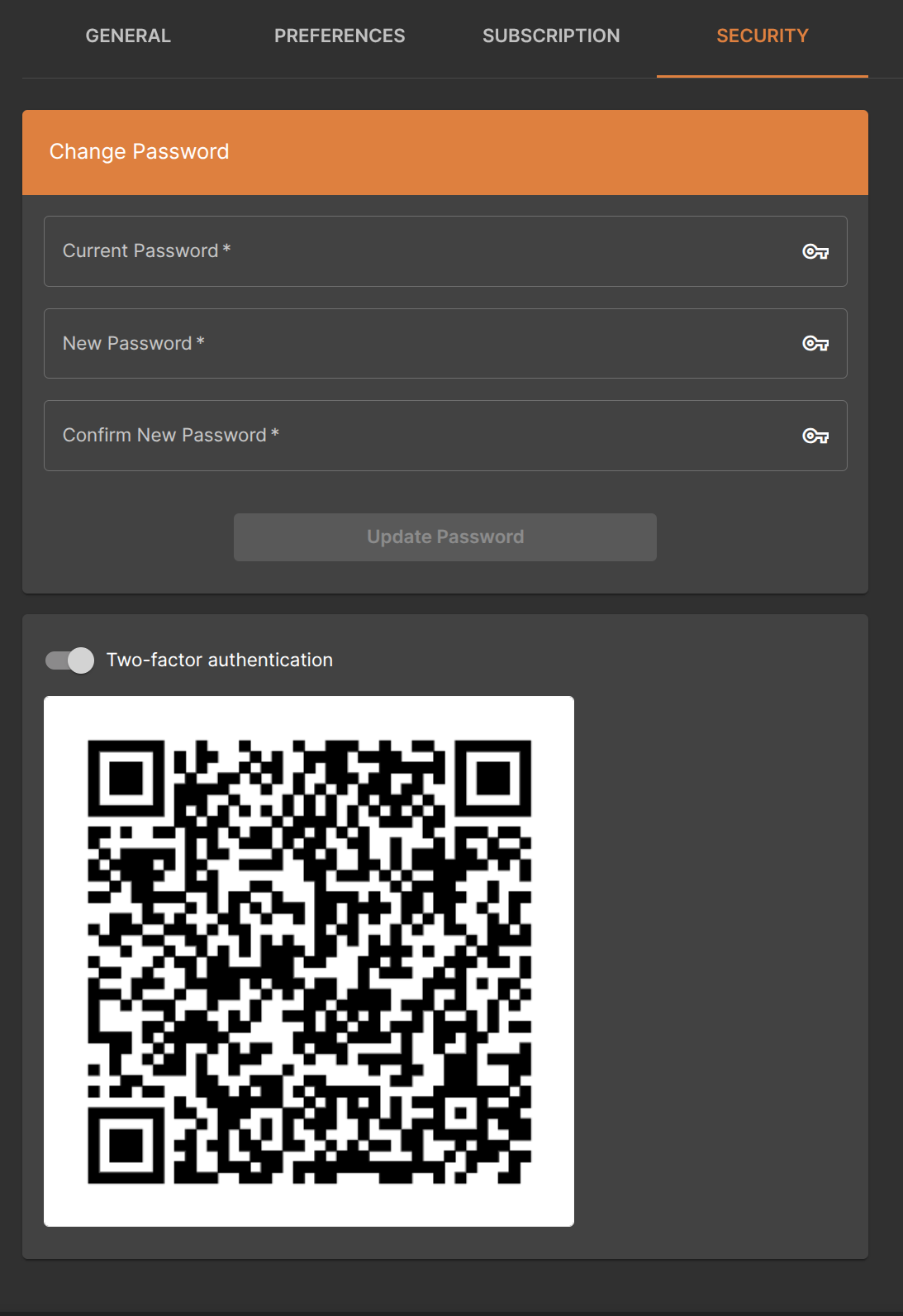Enable Two-factor authentication