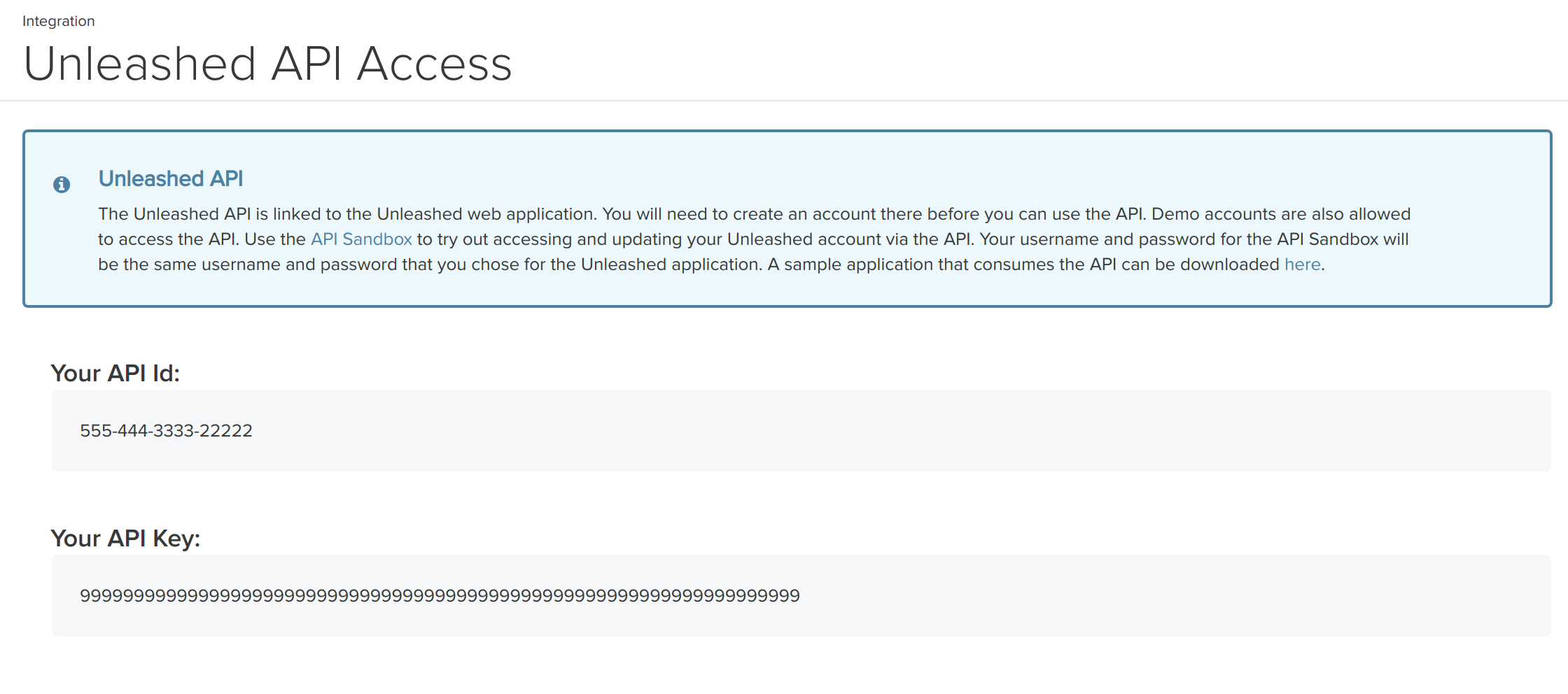 Unleashed API Keys