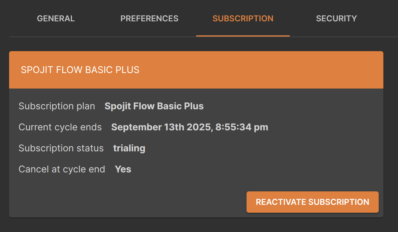 Reactivate Subscription