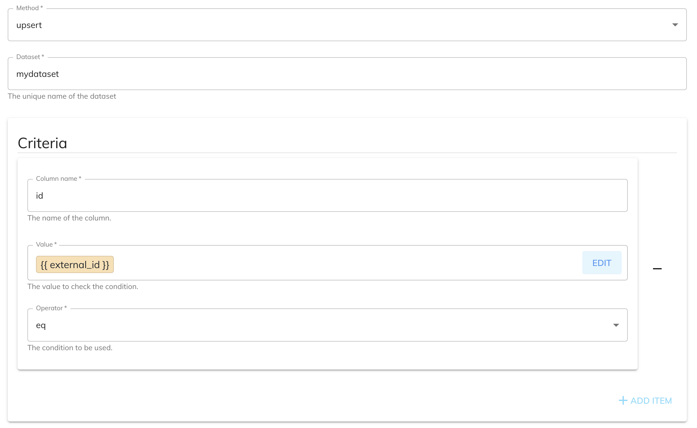 Dataset Primary Key Example
