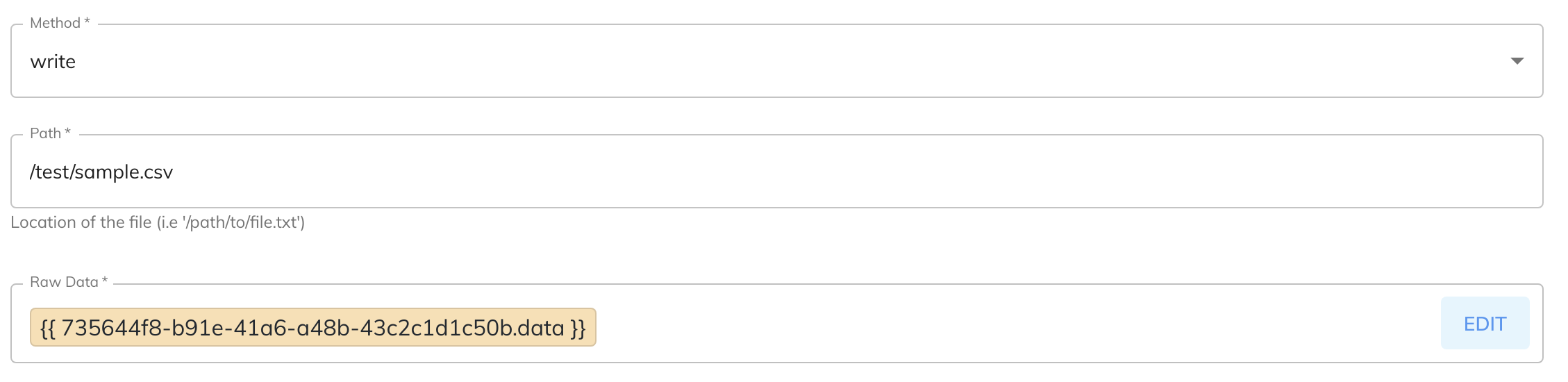 Write Configuration