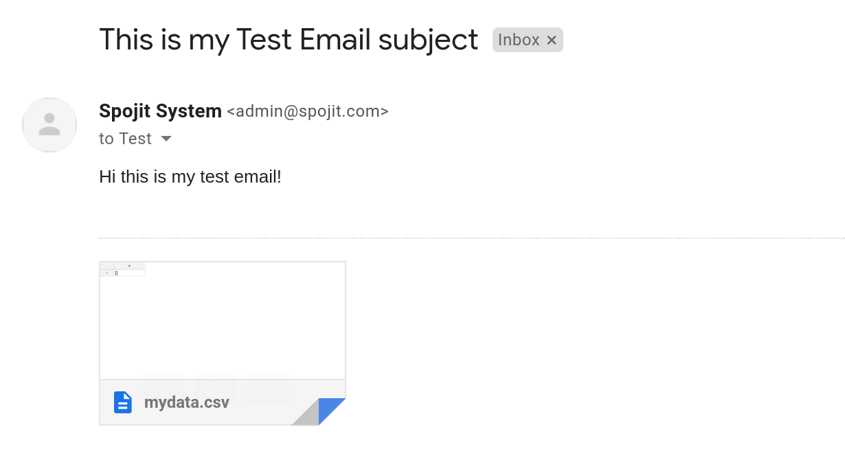 Mailer Output Email